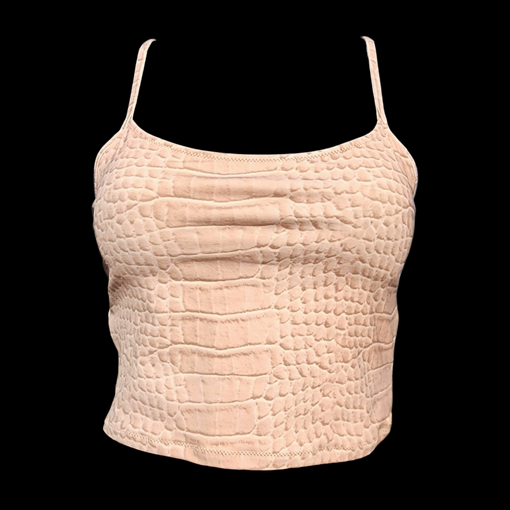SKIMS Signature Swim Cami Top in Dune Crocodile Print size Small NWT